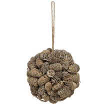 Artikel Zapfenkugel zum Hängen Erlenzapfen Weiß gewaschen 12cm