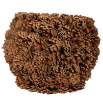 Artikel Deko-Übertopf mit Zapfen Naturoptik 27cm Zapfentopf rund Naturbraun aus Tannenzapfen 27cm 22cm