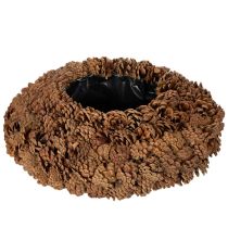Artikel Zapfenschale rund als Pflanzgefäß 38cm Zapfentopf rund Naturbraun aus Tannenzapfen 38cm 14cm