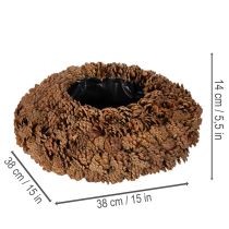 Artikel Zapfenschale rund als Pflanzgefäß 38cm Zapfentopf rund Naturbraun aus Tannenzapfen 38cm 14cm