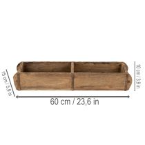 Artikel Holztablett Zweifache Aufteilung Authentische Ziegelform verwendbar für Zuhause oder Büro 60cm