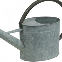 Artikel Vintage Gießkanne Metall Silbergrau Stilvolle Gartendeko Blumenvase L53cm H29cm