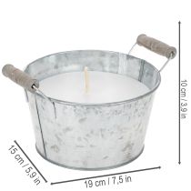 Artikel Kerze im Zinkeimer für stimmungsvolle Dekoration auf Terrasse und Balkon 15cm