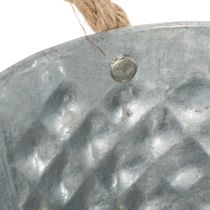Artikel Zinkschale oval mit Seilgriffen 27cm x 17,5cm H12cm