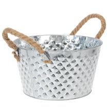 Artikel Zinkschale rund mit Seilgriffen Ø25cm H14cm