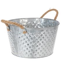 Artikel Zinkschale rund mit Seilgriffen Ø28cm H16cm