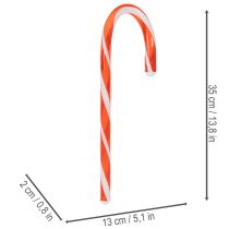 Artikel Künstliche Zuckerstange Rotweiß Dekoration 35cm 3St