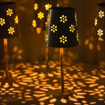 Artikel Tischlampe mit Blumenmuster Solarbetrieben für romantische Gartenbeleuchtung 28cm
