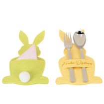 Artikel Bestecktasche Hase für festliche Tischdeko Ostern und Feierlichkeiten 26cm 4St