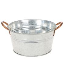 Artikel Blumenschale rund mit Griffen Metall Schale Ø17,5cm H9cm