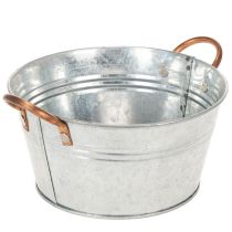 Artikel Blumenschale rund mit Griffen Metall Schale Ø17,5cm H9cm