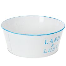 Artikel Blumenschale rund Pflanztopf Weiß Übertopf Metall 25×10cm