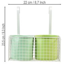 Artikel Blumentopf Hängend Metall Grün Balkon Deko L22cm H23,5cm