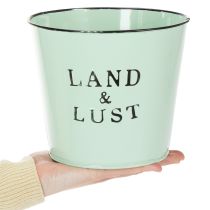 Artikel Blumentopf Mint Metall Übertopf Landhaus Ø17cm H15,5cm
