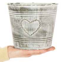 Artikel Blumentopf Shabby Chic Übertopf Metall Herz Ø17,5cm H15,5cm