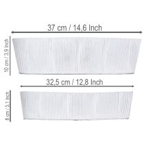 Artikel Schale Oval Metall in Weiß Silber 32,5cm/37cm Set 2St