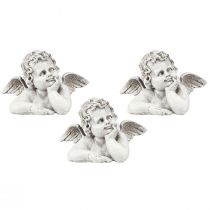 Artikel Deko Engel Figur Polyresin Grabschmuck Grau Weiß H6cm 3 St