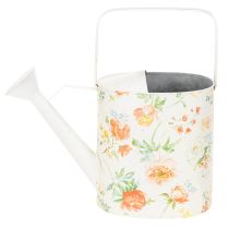Artikel Vintage Deko Gießkanne Metall mit Rosenmotiv, Sommer Garten Dekoration, Nostalgische Pflanzkanne, H31,5 cm