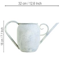 Artikel Deko Gießkanne Vintage Metall Weiß Blau 32x11x18cm Dekoaccessoire