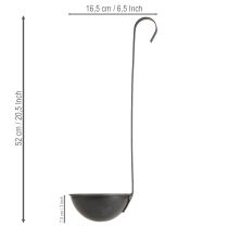 Artikel Deko Kelle Pflanzschale Anthrazit Hängend Ø16,5cm 2St