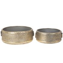 Artikel Deko-Schale Antik Look Metall Übertopf Golden Ø37/31cm 2er-Set