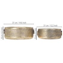 Artikel Deko-Schale Antik Look Metall Übertopf Golden Ø37/31cm 2er-Set