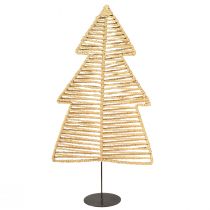 Artikel Deko Tannenbaum Schwarz Natur Metall Raffia 30×11,5×60cm