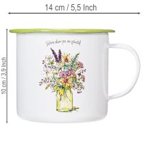 Artikel Deko Tasse Pflanztopf emailliert Ø11,5cm H10cm