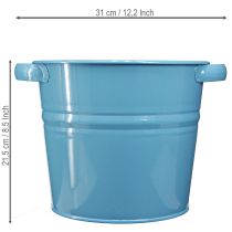 Artikel Deko Topf Blumenkübel Metall in Blau 31cmx26cmx21,5cm