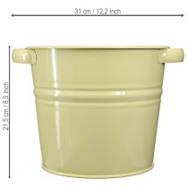 Artikel Deko Topf Metall Grüngelb Blumenkübel 31x26x21,5cm