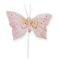 Deko-Schmetterling am Draht Pastell 8cm 12St