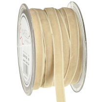 Artikel Dekoband Samtband Geschenkband Velvet Beige 10mm 20m
