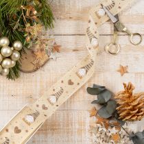 Artikel Dekoband Wichtel und Herzen für Geschenke und Basteln 40mm 15m