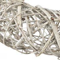 Artikel Dekokranz Holz Deko Rattan Natur Weiß Ø40cm H9,5cm