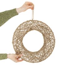 Artikel Dekoringe Jute Natur Hängedeko Boho Ø38cm 2St Metallringe Wanddeko Fensterdeko