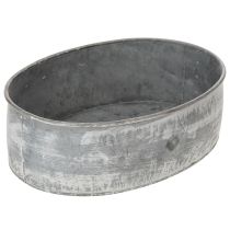 Artikel Dekoschale Metall Steckschale Oval Grau L22,5/19,5/16cm 3er-Set