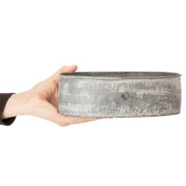 Artikel Dekoschale Metall Steckschale Oval Grau L22,5/19,5/16cm 3er-Set