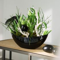 Artikel Dekoschale Schwarz Tischdeko Pflanzschiffchen 38,5x12,5x13cm