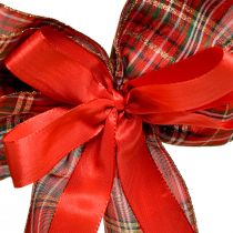 Artikel Dekoschleife Weihnachten Geschenkschleife Outdoor Rot Kariert 6cm breit 20×29cm 2St