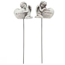 Artikel Dekostecker Engel mit Herz und Spruch Grabschmuck 5cm 6 St