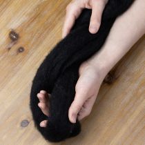 Artikel Dekowolle Wolllunte Filzwolle für kreative Bastelarbeiten und Floristik 2m Schwarz