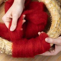 Artikel Wolllunte Dekowolle Rot 2m Filzwolle für Floristik Deko Basteln