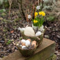 Artikel Drahtkorb Metall Korb mit Henkel Holz Rost Deko Ø18cm