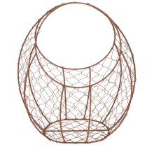 Artikel Drahtkorb, Pflanzgefäß aus Metall, Frühlingsdeko, Osterkorb Braun, Edelrost H34cm L30cm