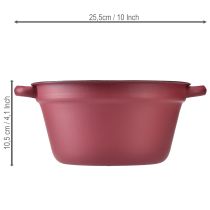 Artikel Eimer mit Griffen Metall Deko-Wanne zum Bepflanzen Rot Ø20,5cm H10,5cm