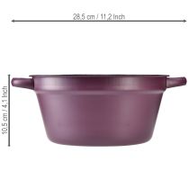 Artikel Eimer mit Griffen Pflanzwanne Metall Lila Ø22,5cm H10,5cm