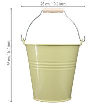 Artikel Eimer Metall Blumenkübel in Grüngelb 26x22,5x23cm 6l
