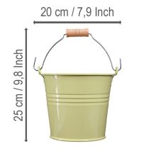 Artikel Eimer Metall Blumentopf Henkel Grüngelb 20x17,5x16cm 2St