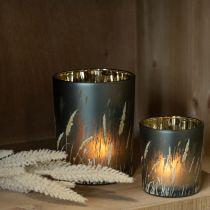 Artikel Elegantes Deko Windlicht mit Gräsermotiv für gemütliche Wohnakzente 12,5cm 2St.