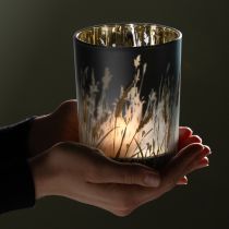 Artikel Elegantes Deko Windlicht mit Gräsermotiv für gemütliche Wohnakzente 12,5cm 2St.